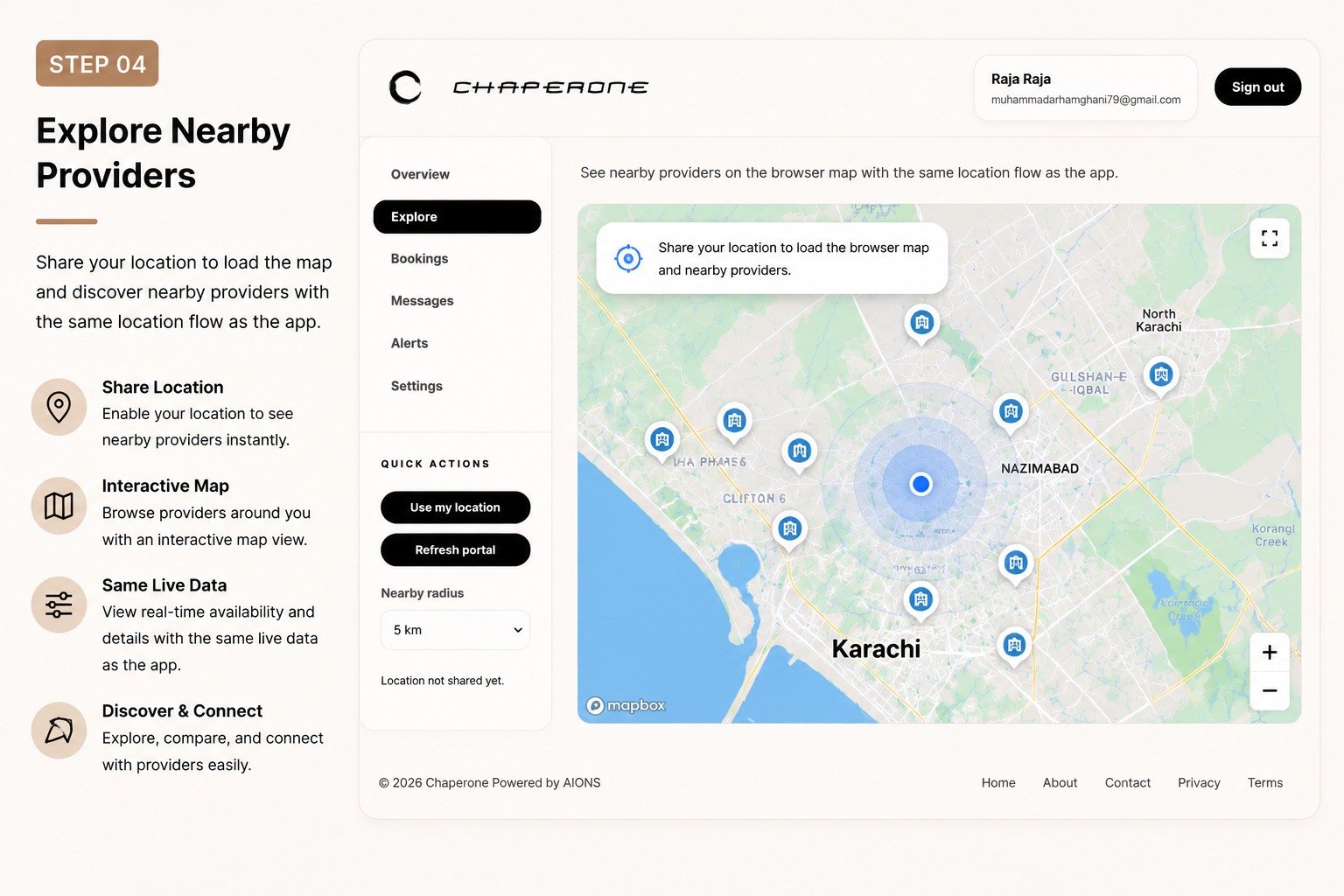 Step 4: Explore nearby providers